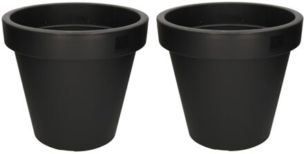 Set van 5x stuks zwarte bloempotten/plantenpotten 35 cm