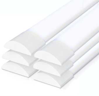 Set van 6 LED Batten 60cm - 20W 2400 lumen (120lm/W) - 6400K daglicht wit - Vervangt 160 Watt - Samsung SMD LED chips - Flikkervrij - IP20 Stofdicht - Onderbouwverlichting