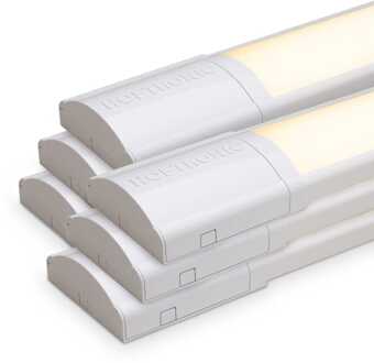 Set van 6 LED batten 60cm - 2520 lumen 18 Watt (140lm/W) - 3000K Warm Wit - Flikkervrij - IP20 voor binnen - Onderbouwverlichting - Koppelbaar