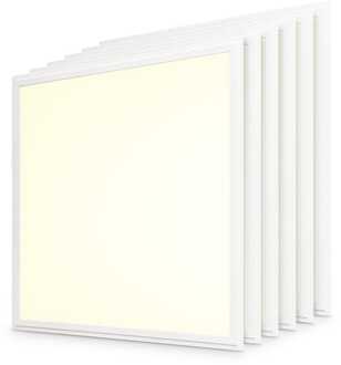 Set van 6 LED panelen - 62x62cm - 36 Watt 4320 lumen (120lm/W) - 3000K warm wit - Flikkervrij - UGR22 - IP20 voor binnen - 50.000 branduren