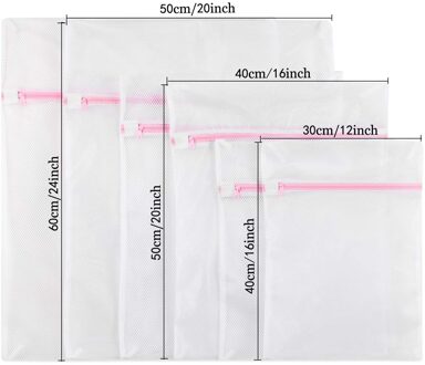 Set Van 6 Mesh Waszakken, herbruikbare Mesh Ritssluiting Wassen Tassen Grote Mesh En Fijne Mesh Voor Machine Wassen