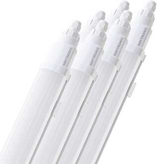 Set van 6 Q-Series LED TL Armaturen 60cm - 18 Watt 2160 Lumen vervangt 72 Watt - 120lm/W - 6500K daglicht wit licht - Gereedschapsloos Koppelbaar - IK08 - IP65 Waterdicht - Tri-proof plafondverlichting