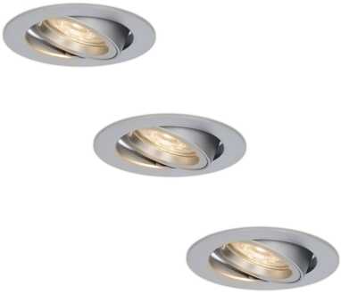 Set van 6 stuks dimbare LED inbouwspots Jose 5 Watt 4000K spot kantelbaar IP20