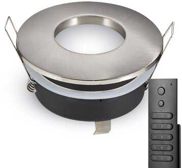 Set van 6 stuks dimbare LED inbouwspots Vegas met 4.2 Watt spot IP44 vochtbestendig incl. afstandsbediening