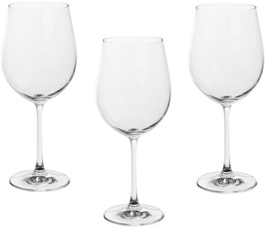 Set van 6x grote wijnglazen voor rode wijn - 610 ml - van glas - Wijn glazen