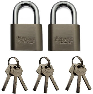 Set van 6x hangsloten met korte beugel gelijk gecodeerd 5 x 7,5 cm