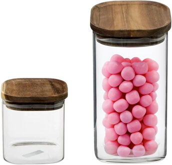 Set van 6x keuken voorraadbussen/potten glas 0.6 en 0.9 Liter inhoud