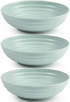 Set van 6x kommetjes/schaaltjes - Dessert/ontbijt - Kunststof - D19 cm - Mintgroen