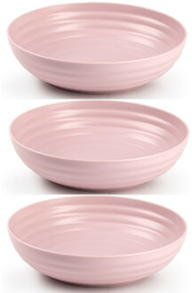 Set van 6x kommetjes/schaaltjes - Dessert/ontbijt - Kunststof - D22 cm - Oudroze