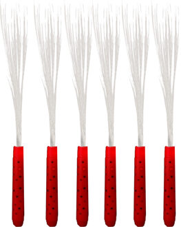 Set van 6x stuks fiber Led licht stick rood