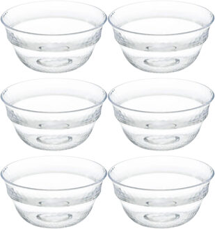 Set van 6x stuks Kommetje/dessert schaaltje - kunststof - D13 cm