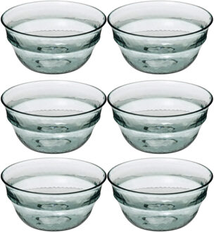Set van 6x stuks - Kommetje/serveer schaaltje - relief kunststof - D13 cm