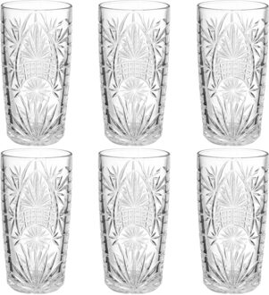 Set van 6x stuks longdrink glazen Ayla 350 ml van glas Transparant