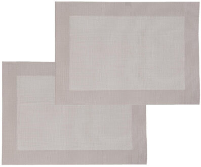 Set van 6x stuks placemats beige texaline 50 x 35 cm
