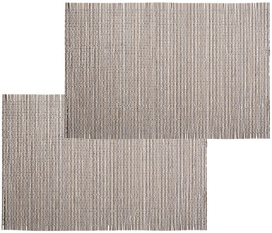 Set van 6x stuks placemats grijs bamboe 45 x 30 cm