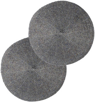 Set van 6x stuks placemats kralen grijs 35 cm