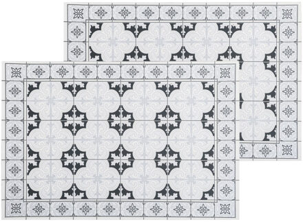 Set van 6x stuks placemats mozaiek grijs vinyl 45 x 30 cm