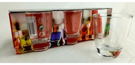 Set van 6x stuks shotglazen/glaasjes/shotjes van 45 ml - Shotglazen Transparant