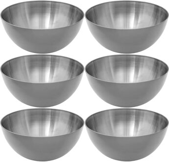 Set van 6x stuks - Slakommetjes/schaaltjes - rvs metaal - D19 cm