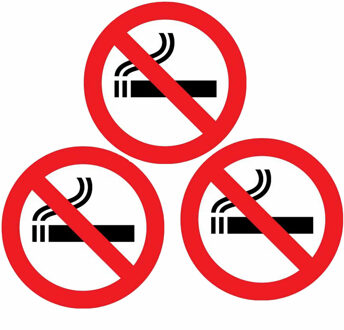 Set van 6x stuks sticker verboden te roken 14.8 cm rond