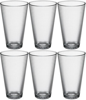 Set van 6x stuks water/sap glazen Benit 340 ml van glas - Drinkglazen Transparant