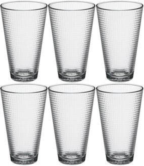 Set van 6x stuks water/sap glazen Benit 340 ml van glas Transparant