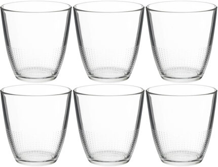 Set van 6x stuks water/sap glazen Claudi 250 ml van glas - Drinkglazen Transparant