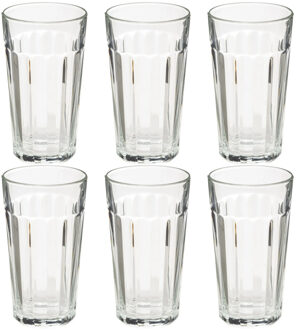 Set van 6x stuks water/sap glazen Lorenz 350 ml van glas - Drinkglazen Transparant