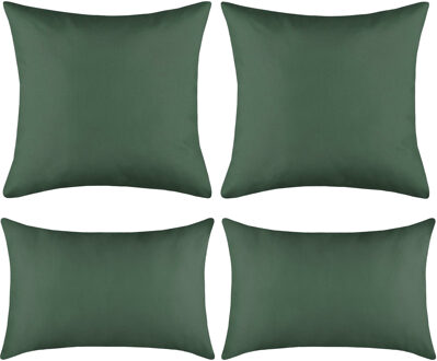 Set van 8 kussens Hawaii - donkergroen - sierkussens - polyester - 2 maten