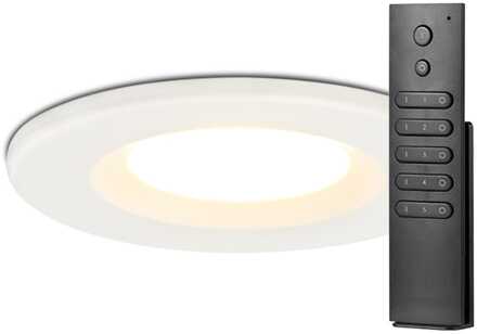 Set van 8 stuks dimbare LED inbouwspots wit Venezia 6 Watt 2700K IP65 incl. afstandsbediening
