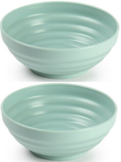 Set van 8x kommetjes/schaaltjes - Dessert/ontbijt - Kunststof - D13 cm - Mintgroen
