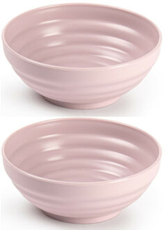 Set van 8x kommetjes/schaaltjes - Dessert/ontbijt - Kunststof - D13 cm - Oudroze