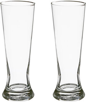 Set van 8x stuks bierglazen transparant 370 ml - 7 x 21 cm - Bierglazen