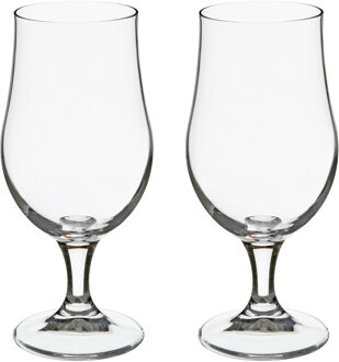 Set van 8x stuks bierglazen transparant 370 ml - 9 x 18 cm - Bierglazen