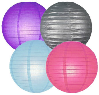 Set van 8x stuks gekleurde party lampionnen dia 25 cm voor tuinfeest