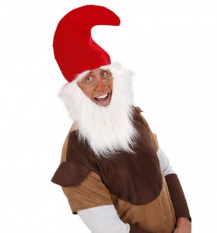 Set van 8x stuks kaboutermutsen met baard en wenkbrauwen