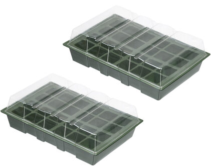 Set van 8x stuks kweekbakjes/kweekkasten met deksel 10 x 35 x 23 cm