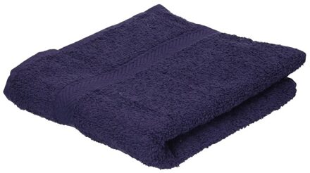 Set van 8x stuks luxe handdoeken navy blauw 50 x 90 cm 550 grams - Badkamer textiel badhanddoeken