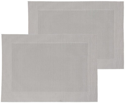 Set van 8x stuks placemats grijs texaline 50 x 35 cm