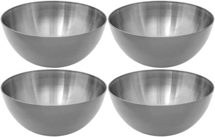 Set van 8x stuks Slakommetjes/schaaltjes - rvs metaal - D13 cm - Saladeschalen