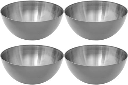 Set van 8x stuks - Slakommetjes/schaaltjes - rvs metaal - D19 cm - Saladeschalen