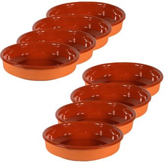 Set van 8x tapas bakjes/schaaltjes Sevilla - 14 cm en 12 cm - Tapas ovenschaaltjes