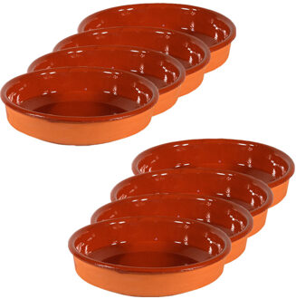 Set van 8x tapas bakjes/schaaltjes Sevilla 16 cm en 14 cm - Tapas ovenschaaltjes/serveerschaaltjes