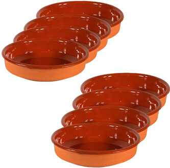 Set van 8x tapas bakjes/schaaltjes Sevilla 18 cm en 16 cm - Tapas ovenschaaltjes/serveerschaaltjes