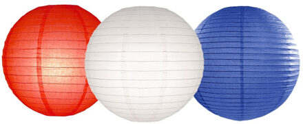 Set van 9x stuks gekleurde Holland/Nederland kleuren lampionnen dia 25 cm voor tuinfeest