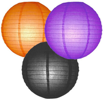 Set van 9x stuks gekleurde party lampionnen dia 25 cm voor tuinfeest