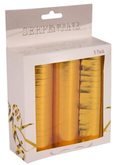 Set van 9x stuks serpentines metallic goud - Serpentines