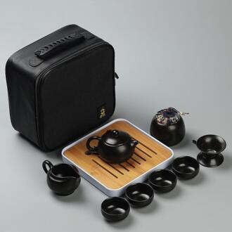 Set Van Keramische Reizen Kungfu Thee Set Eenvoudige Thee Brouwen Set Voor Outdoor Toerisme 5
