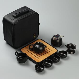 Set Van Keramische Reizen Kungfu Thee Set Eenvoudige Thee Brouwen Set Voor Outdoor Toerisme 6