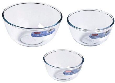 Set Van Kommen Pyrex Transparante Borosilicaatglas (3 Stuks)